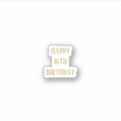 Sticker Joyeux 16e anniversaire Seteen Custom Age couleur  (Devant)