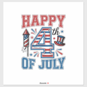 Sticker Joyeux 4 juillet Design vectoriel vintage patrioti