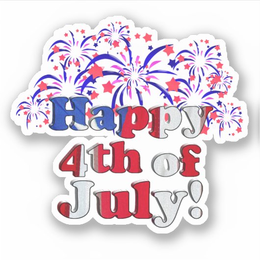 Sticker Joyeux 4 juillet * Fête de l'Indépendance (Devant)