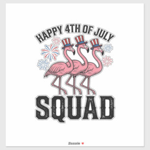 Sticker Joyeux 4 juillet Flamingo Squad Vector Design_1