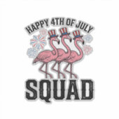 Sticker Joyeux 4 juillet Flamingo Squad Vector Design_1 (Devant)