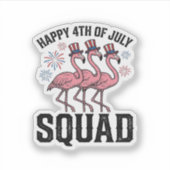 Sticker Joyeux 4 juillet Flamingo Squad Vector Design_1 (Devant)