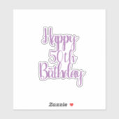 Sticker Joyeux 50e anniversaire Lavender Fabulous Elegant  (Feuille)