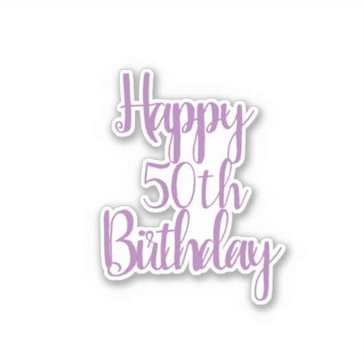 Sticker Joyeux 50e anniversaire Lavender Fabulous Elegant  (Devant)