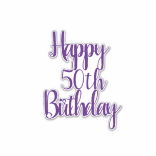 Sticker Joyeux 50e anniversaire Purple Fabulous Elegant 20