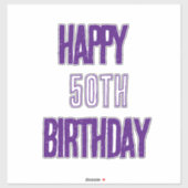 Sticker Joyeux 50e anniversaire Purple Fabulous Fabulous E (Feuille)