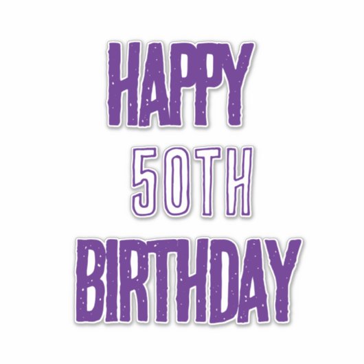 Sticker Joyeux 50e anniversaire Purple Fabulous Fabulous E (Devant)