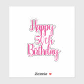 Sticker Joyeux 50e anniversaire rose Fabulous Elegant 2020 (Feuille)