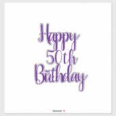 Sticker Joyeux 50e anniversaire violet Fabulous Elegant 20 (Feuille)