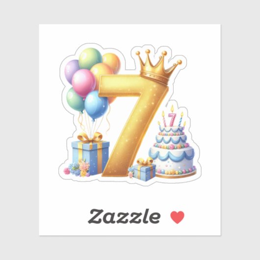 Sticker Joyeux 7ème Anniversaire (Feuille)