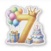 Sticker Joyeux 7ème Anniversaire (Devant)