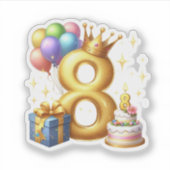 Sticker Joyeux 8e Anniversaire (Devant)
