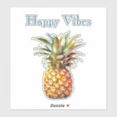 Sticker Joyeux ananas tropical (Feuille)