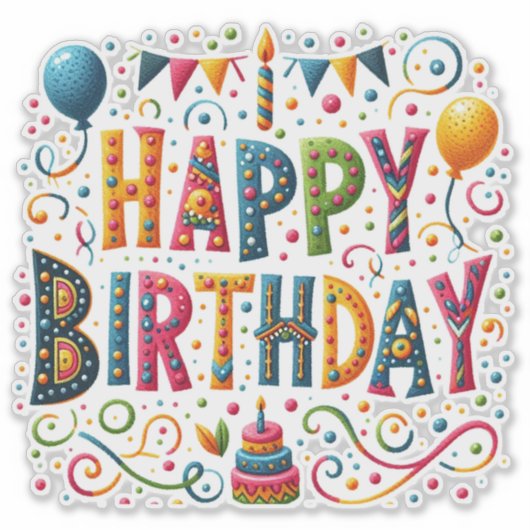 Sticker Joyeux anniversaire (Devant)