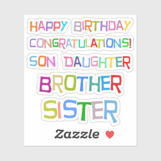 Sticker Joyeux anniversaire (Feuille)