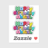 Sticker Joyeux anniversaire Abigail (Feuille)