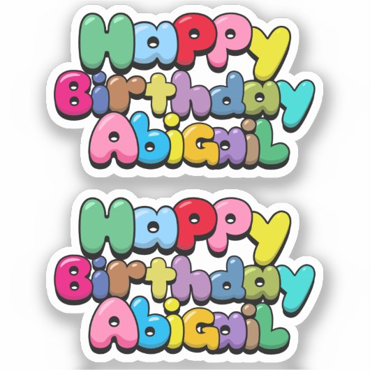 Sticker Joyeux anniversaire Abigail (Recto)