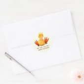 Sticker Joyeux Anniversaire avec Canard Jouant - D (Enveloppe)