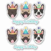 Sticker Joyeux anniversaire Casquettes français de la Fête (Devant)