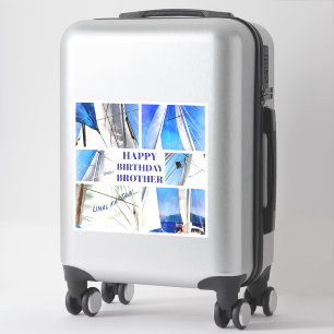 Sticker Joyeux Anniversaire Frère Voiles Blanches Artistiq