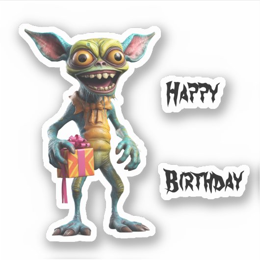 Sticker Joyeux anniversaire Gremlin (Devant)