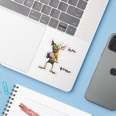 Sticker Joyeux anniversaire Gremlin (Ordinateur portable avec iPhone)