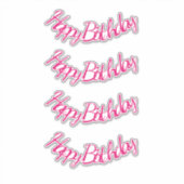 Sticker Joyeux anniversaire Hot Pink mignon Fille Party 20 (Devant)