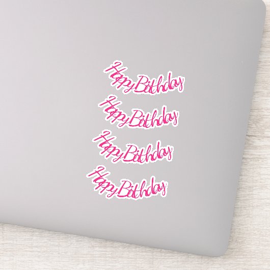 Sticker Joyeux Anniversaire Hot rose Stylish mignonne fill (Détail)