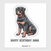 Sticker Joyeux anniversaire nom chien (Feuille)