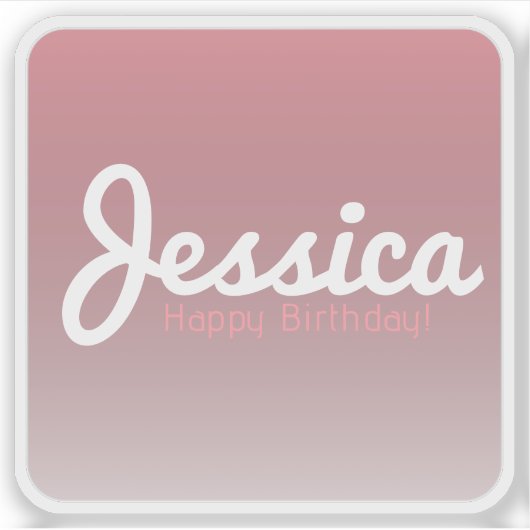 Sticker Joyeux anniversaire, Nom personnalisable | Rose ro (Devant)