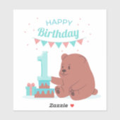 Sticker Joyeux anniversaire numéro un (Feuille)