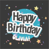 Sticker Joyeux anniversaire Olivia Blue (Recto)
