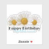 Sticker Joyeux Anniversaire Personnalisé Nom Blancs Maisie (Feuille)
