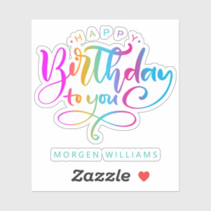Sticker Joyeux anniversaire pour vous design de typographi