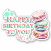 Sticker Joyeux Anniversaire Pour Vous | Macaron (Devant)