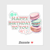 Sticker Joyeux Anniversaire Pour Vous | Macaron (Feuille)