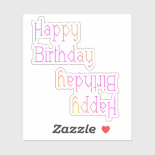 Sticker Joyeux Anniversaire Rose Clair Jaune