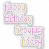 Sticker Joyeux Anniversaire Rose Clair Jaune (Devant)