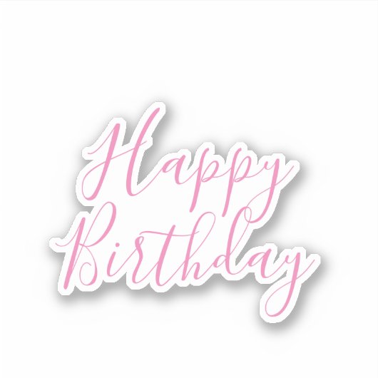Sticker Joyeux Anniversaire rose Couleur personnalisée Sim (Devant)
