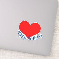 Joyeux Anniversaire Rouge Coeur mignon coloré mode