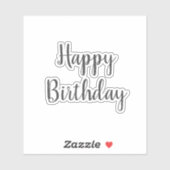 Sticker Joyeux anniversaire Simple minimaliste gris gris p (Feuille)