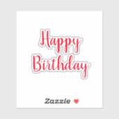 Sticker Joyeux anniversaire Simple minimaliste rouge color (Feuille)