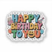 Sticker Joyeux Anniversaire Smiley (Devant)