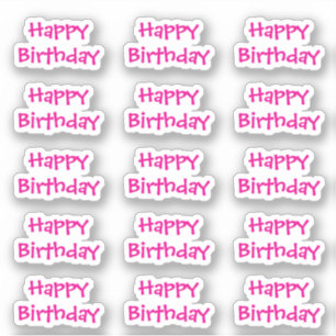 Sticker Joyeux Anniversaire Texte Personnalisé Âge Couleur