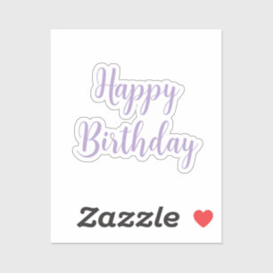Sticker Joyeux Anniversaire Violet Lavande Couleur personn