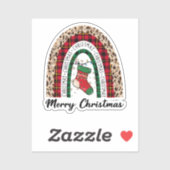 Sticker Joyeux arc-en-ciel Noël (Feuille)