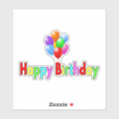 Sticker Joyeux art coloré d'anniversaire (Feuille)