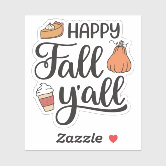 Sticker Joyeux automne Y'all (Feuille)