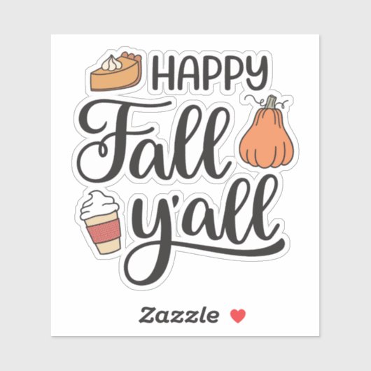 Sticker Joyeux automne Y'all (Feuille)