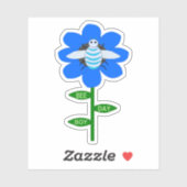 Sticker Joyeux Bee Day Boy Blue Birthday Bumblebee (Feuille)